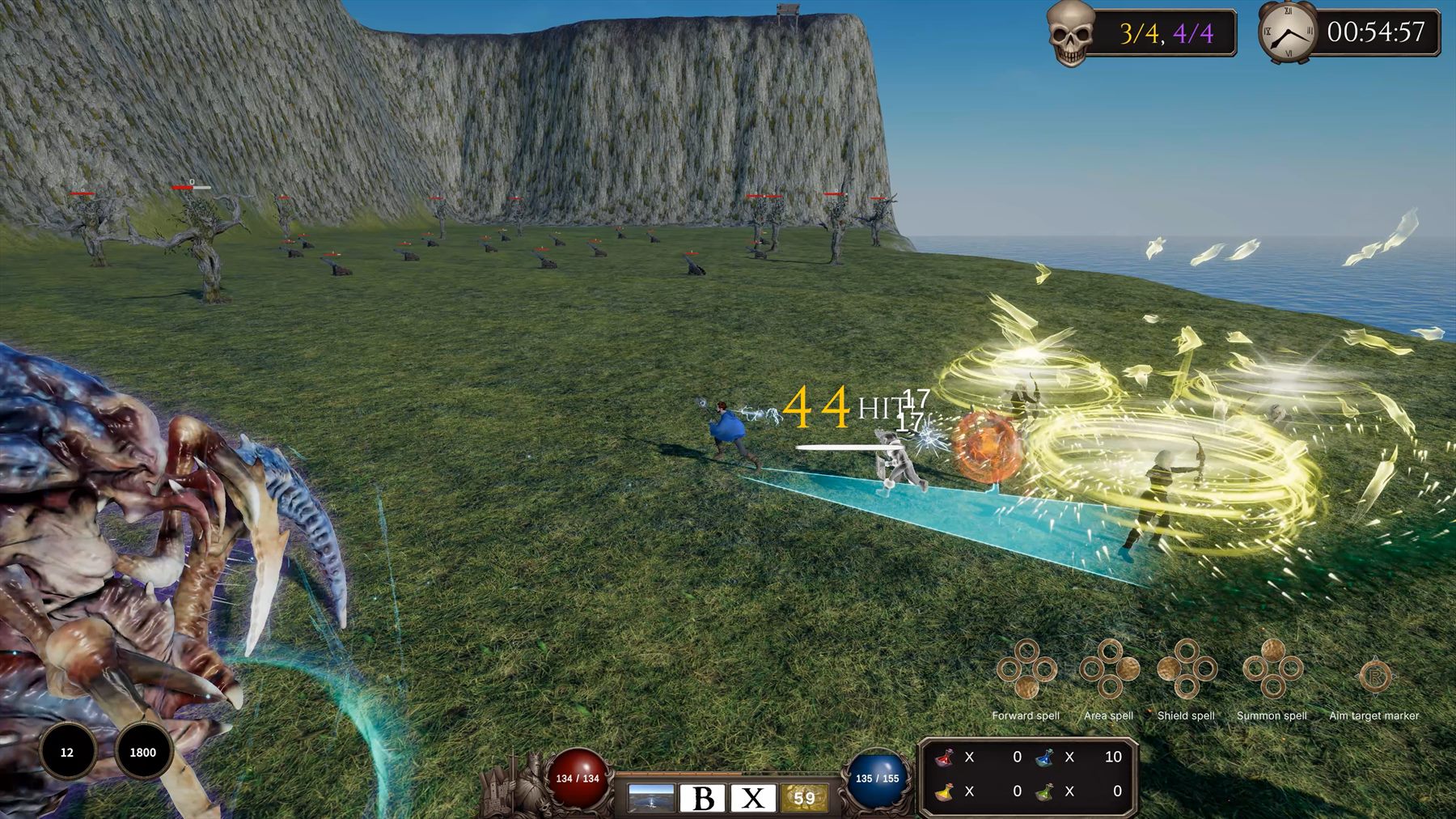 Summon magic assisting in a field battle